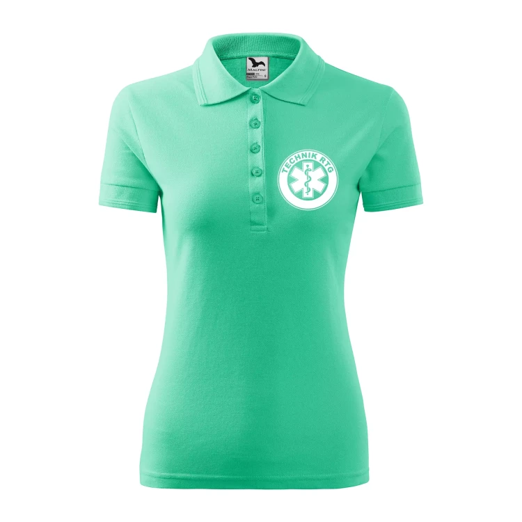 Koszulka damska polo z logo na sercu i plecach z nadrukiem TECHNIK RTG logo firmy 200 gm² Pique Polo 210 koszulka polo WSZYSTKIE KOLORY (9).webp