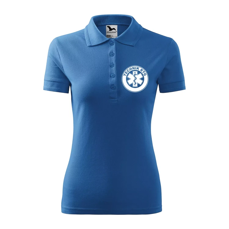 Koszulka damska polo z logo na sercu i plecach z nadrukiem TECHNIK RTG logo firmy 200 gm² Pique Polo 210 koszulka polo WSZYSTKIE KOLORY (11).webp