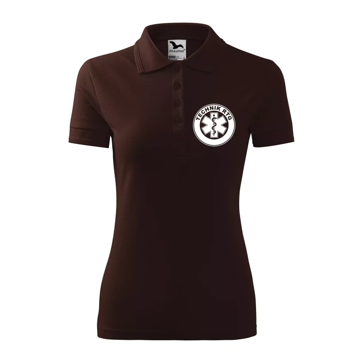 Koszulka damska polo z logo na sercu i plecach z nadrukiem TECHNIK RTG logo firmy 200 gm² Pique Polo 210 koszulka polo WSZYSTKIE KOLORY (14).webp