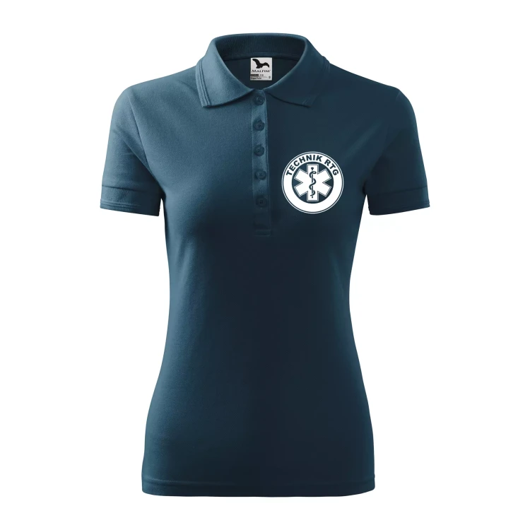 Koszulka damska polo z logo na sercu i plecach z nadrukiem TECHNIK RTG logo firmy 200 gm² Pique Polo 210 koszulka polo WSZYSTKIE KOLORY (16).webp