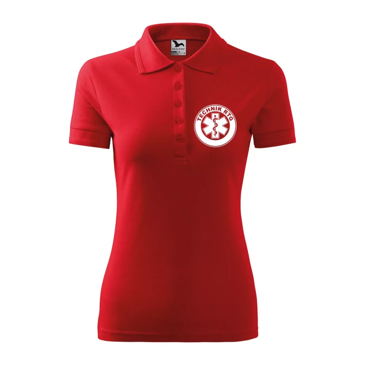 Koszulka damska polo z logo na sercu i plecach z nadrukiem TECHNIK RTG logo firmy 200 gm² Pique Polo 210 koszulka polo WSZYSTKIE KOLORY (19).webp