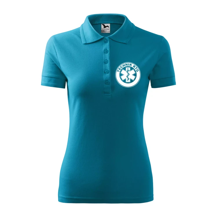 Koszulka damska polo z logo na sercu i plecach z nadrukiem TECHNIK RTG logo firmy 200 gm² Pique Polo 210 koszulka polo WSZYSTKIE KOLORY (22).webp