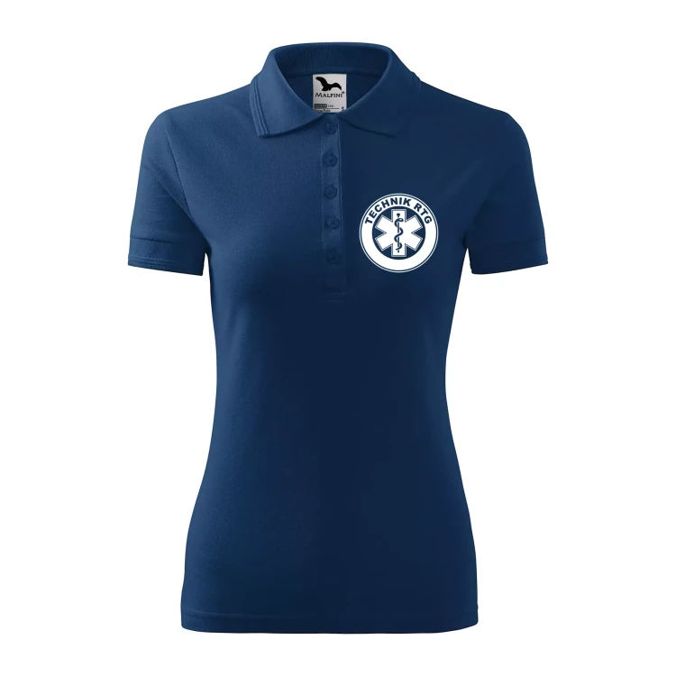 Koszulka damska polo z logo na sercu i plecach z nadrukiem TECHNIK RTG logo firmy 200 gm² Pique Polo 210 koszulka polo WSZYSTKIE KOLORY (23).webp