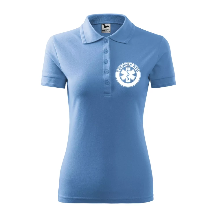 Koszulka damska polo z logo na sercu i plecach z nadrukiem TECHNIK RTG logo firmy 200 gm² Pique Polo 210 koszulka polo WSZYSTKIE KOLORY (25).webp