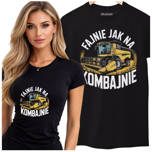 KOSZULKA DAMSKA ZABAWNA NA KAŻDĄ OKAZJE Z NAPISEM FAJNIE JAK NA KOMBAJNIE (3).webp