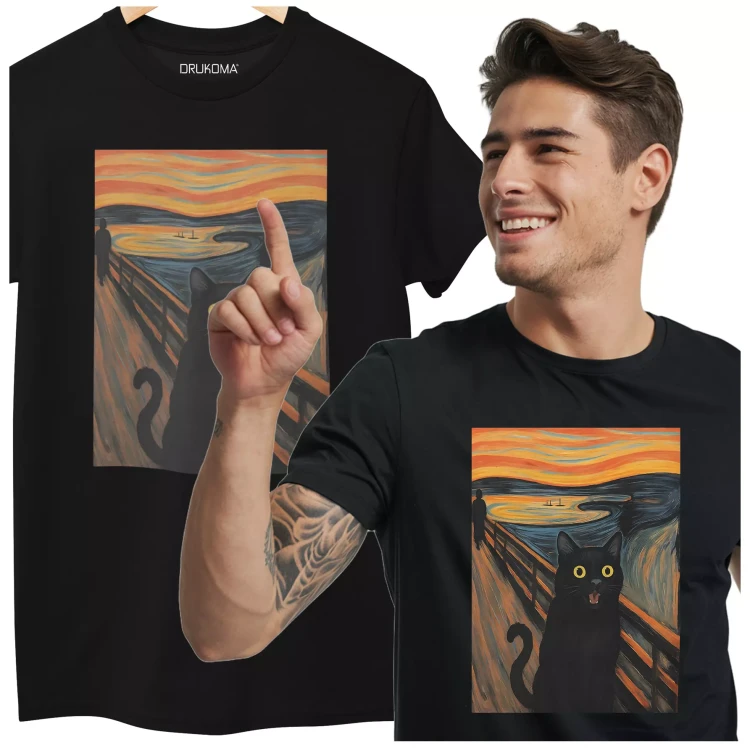 KOSZULKA ZABAWNA NA KAŻDĄ OKAZJE KOT KRZYK (1).webp