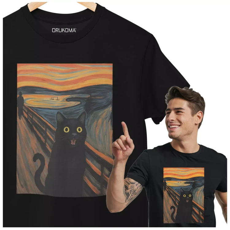 KOSZULKA ZABAWNA NA KAŻDĄ OKAZJE KOT KRZYK (2).webp