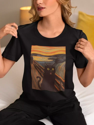 KOSZULKA DAMSKA ZABAWNA NA KAŻDĄ OKAZJE KOT KRZYK  (1).webp