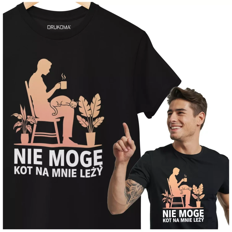 KOSZULKA ZABAWNA NA KAŻDĄ OKAZJE Z NAPISEM NIE MOGĘ KOT NA MNIE LEŻY.  (2).webp