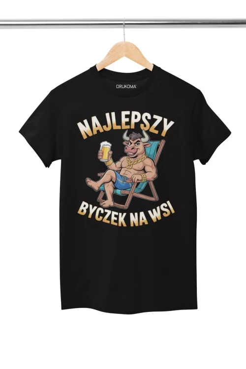 KOSZULKA ZABAWNA NA KAŻDĄ OKAZJE Z NAPISEM NAJLEPSZY BYCZEK NA WSI (2).webp