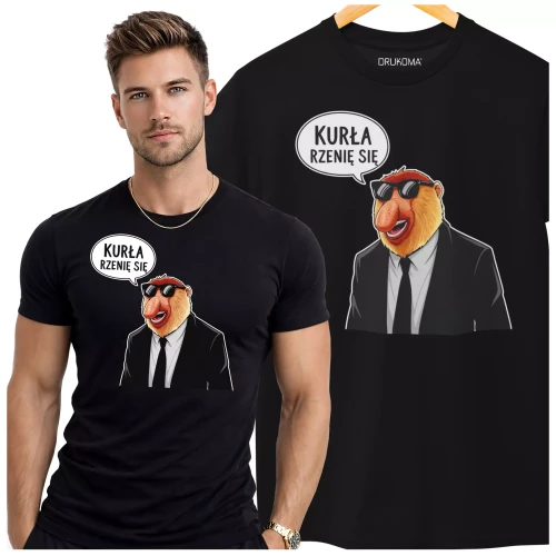 Koszulka na wieczór kawalerski modny prezent dla przyszłej Pary Młodej z napisem KURŁA RZENIĘ SIĘ (2).webp