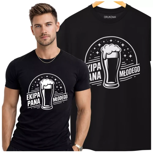 Koszulka na wieczór kawalerski modny prezent dla przyszłej Pary Młodej z napisem EKIPA PANA MŁODEGO.  (3).webp