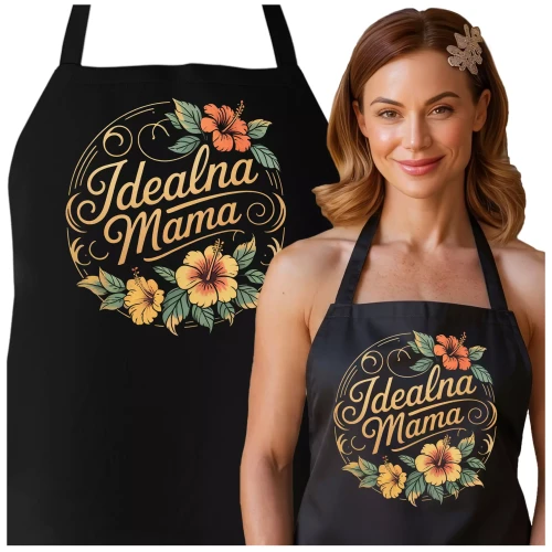 FARTUCH NA DZIEŃ MATKI dla mamy PREZENT Z NAPISEM IDEALNA MAMA (1).webp