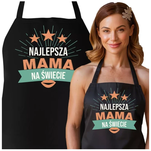 FARTUCH NA DZIEŃ MATKI dla mamy PREZENT Z NADRUKIEM Najlepsza mama na świecie (2).webp