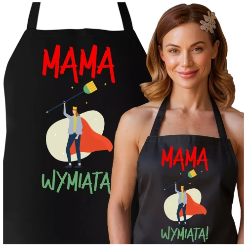FARTUCH NA DZIEŃ MATKI dla mamy PREZENT Z NAPISEM MAMA WYMIATA!  (2).webp