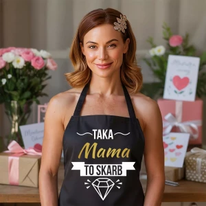 FARTUCH NA DZIEŃ MATKI dla mamy PREZENT Z NAPISEM TAK MAMA TO SKARB  (1).webp