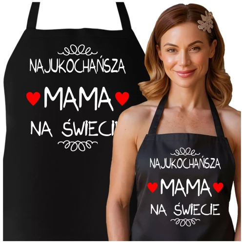 FARTUCH NA DZIEŃ MATKI dla mamy PREZENT Z NAPISEM Najukochańsza mama na świecie (2).webp
