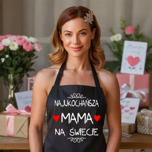 FARTUCH NA DZIEŃ MATKI dla mamy PREZENT Z NAPISEM Najukochańsza mama na świecie (1).webp