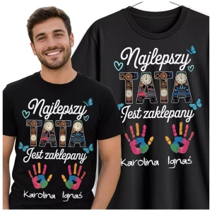 KOSZULKA dla Taty na Dzień Ojca z napisem NAJLEPSZY TATA NA ŚWIECIE + IMIONA DZIECI.  (2).webp