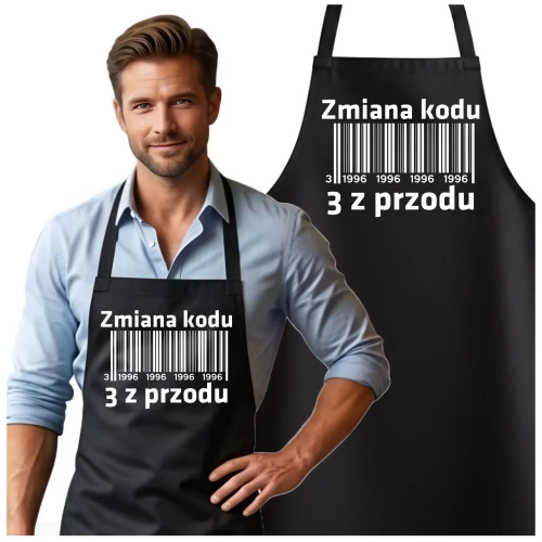 Fartuch na 30 urodziny prezent urodzinowy Zmiana kodu na 3 z przodu SITO
