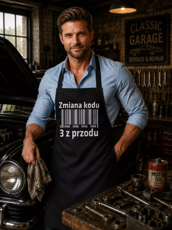 Fartuch na 30 urodziny prezent urodzinowy Zmiana kodu na 3 z przodu SITO