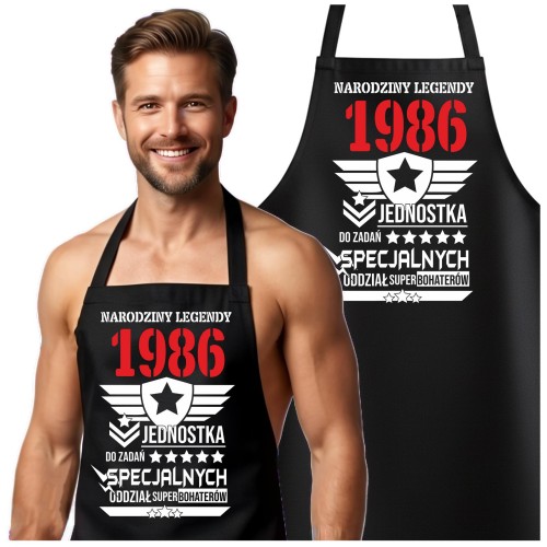 Fartuch na 40 urodziny prezent urodzinowy z napisem Narodziny Legendy 1986 jednostka do zadań specjalnych (2).jpg
