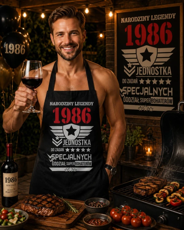 Fartuch na 40 urodziny prezent urodzinowy z napisem Narodziny Legendy 1986 jednostka do zadań specjalnych (1).jpg