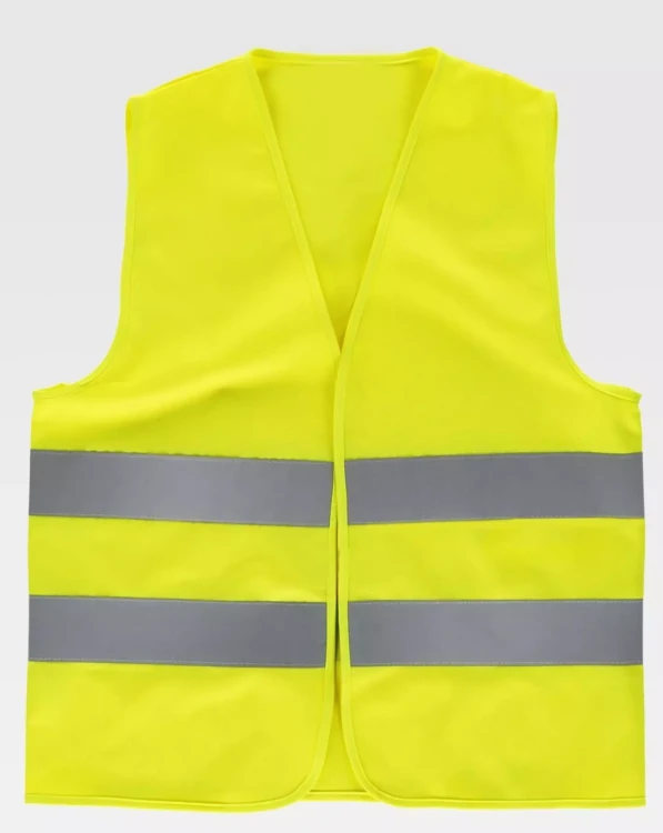 Kamizelka ostrzegawcza Z WŁASNYM NADRUKIEM LUB LOGO SELEDYN z dwoma pasami fluorescencyjnymi (5).webp