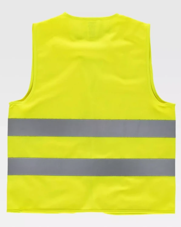 Kamizelka ostrzegawcza Z WŁASNYM NADRUKIEM LUB LOGO SELEDYN z dwoma pasami fluorescencyjnymi (7).webp