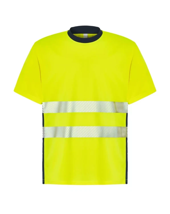 KOSZULKA TECHNICZNA Z WŁASNYM NADRUKIEM LUB LOGO z dwoma pasami fluorescencyjnymi (8).webp