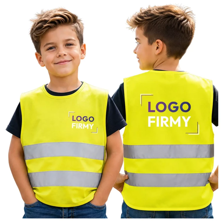 NARZUTKA DZIECIĘCA OSTRZEGAWCZA Z WŁASNYM NADRUKIEM LUB LOGO NEOPLUS HV KINDER  (8).webp