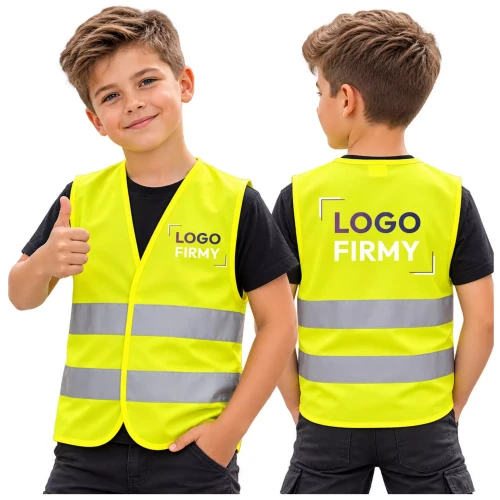Kamizelka dziecięca ostrzegawcza Z WŁASNYM NADRUKIEM LUB LOGO NEOPLUS HV KIND (2).webp