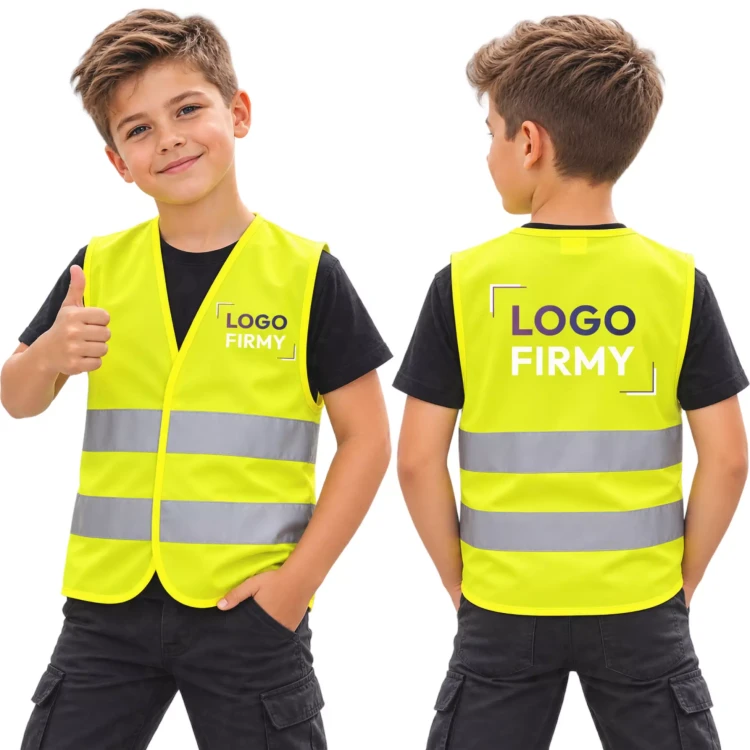 Kamizelka dziecięca ostrzegawcza Z WŁASNYM NADRUKIEM LUB LOGO NEOPLUS HV KIND (11).webp