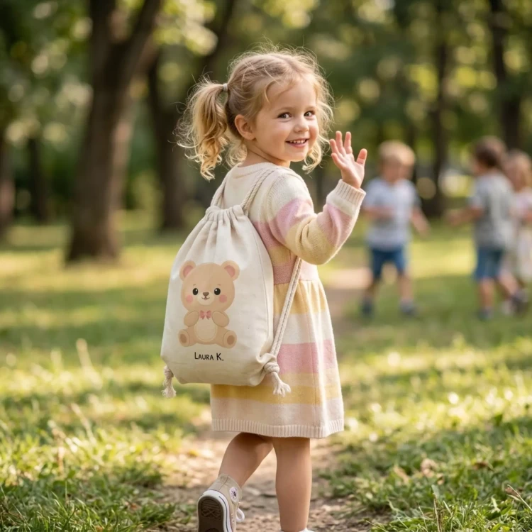 WORKOPLECAK Z IMIENIEM DZIECKA I UROCZYM NADRUKIEM MISIA DO ŻŁOBKA SZKOŁY PRZEDSZKOLA (8).webp
