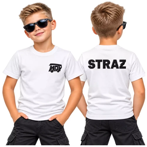 Koszulka – kolor biały – dziecięca z krótkim rękawem z logo na sercu i plecach unisex z haftem logo OSP 160 g Basic138 koszulka krótki rękaw (2).webp