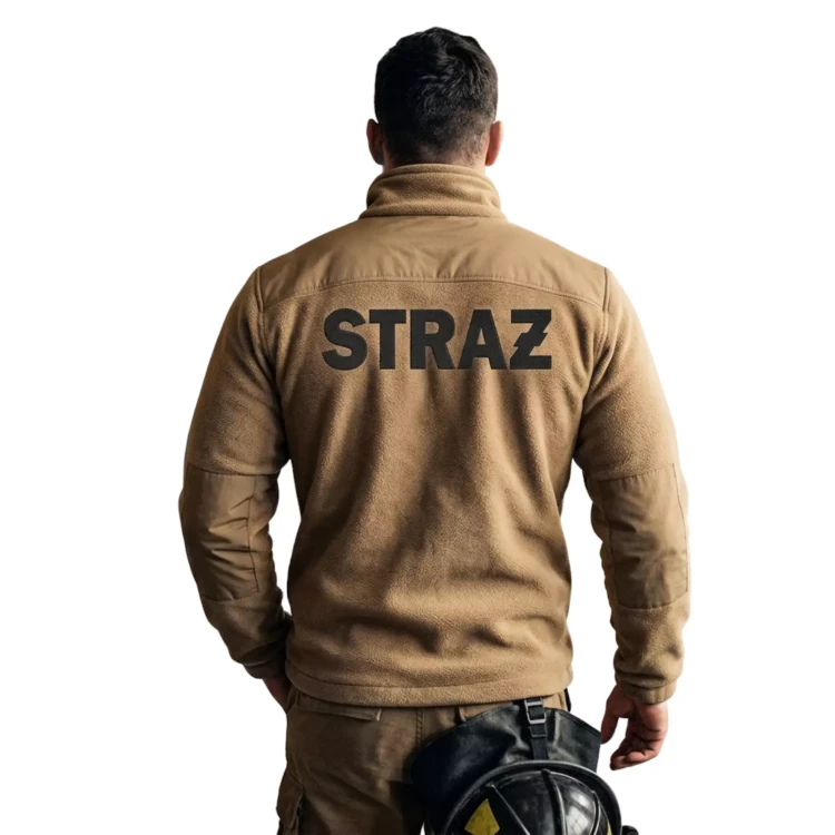Polar męski PIASKOWY z logo na sercu i plecach męska z haftem logo OSP 360g  (9).webp