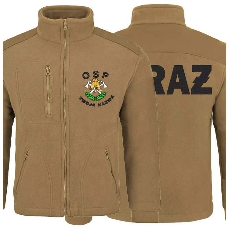 Polar męski PIASKOWY z logo na sercu i plecach męska z haftem logo OSP 360g (1).webp