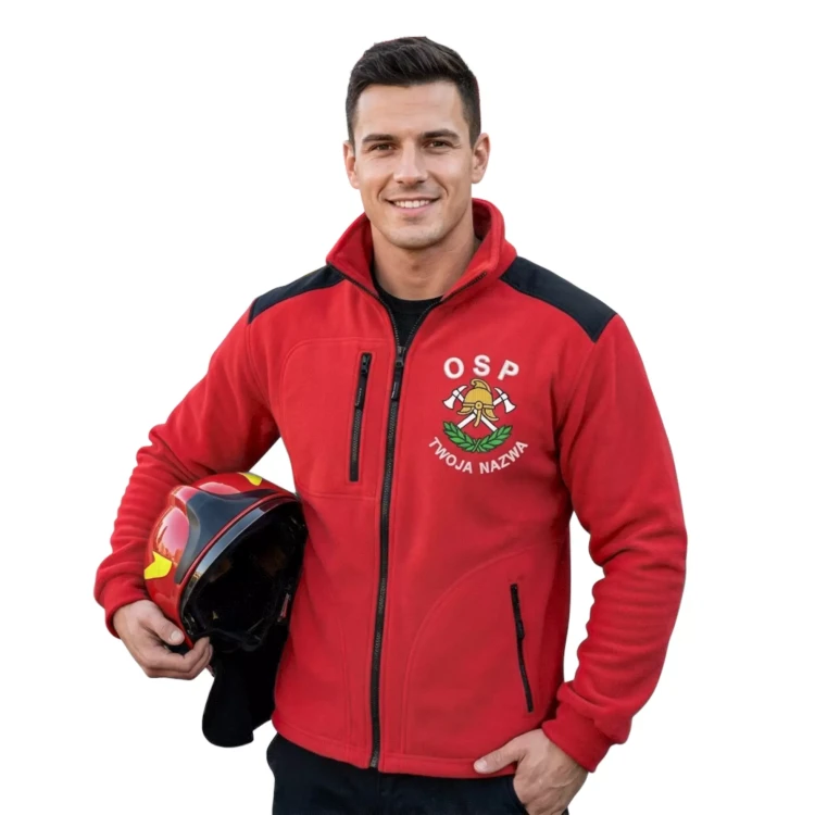 Polar męski CZERWONY z logo na sercu i plecach męska z haftem logo OSP 360g (9).webp