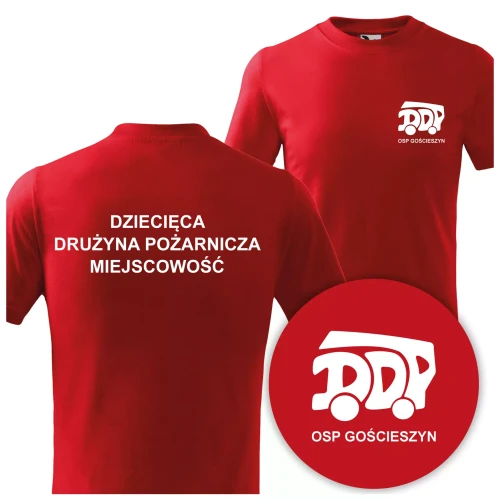 Koszulka dziecięca z krótkim rękawem z logo DDP na sercu i NAPISEM na plecach (2).webp