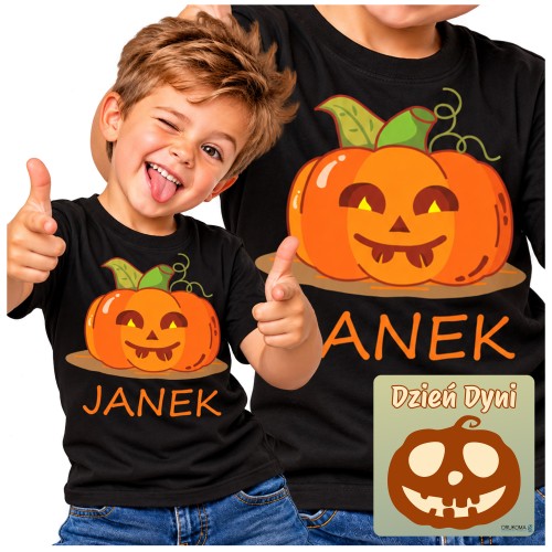 Koszulka na halloween z uśmiechem koszulka w kolorze czarnym z imieniem dziecka – prezent na Dzień Dziecka (1).jpg