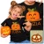 Koszulka na halloween z uśmiechem koszulka w kolorze czarnym z imieniem dziecka – prezent na Dzień Dziecka (1).webp