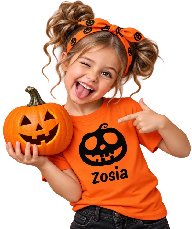 Psotliwa czarownica z dynią i napisem „Zosia”.webp