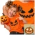 Koszulka – w kolorze pomarańczowym – na halloween ze strasznym uśmiechem koszulka – prezent na Dzień Dziecka (1).webp