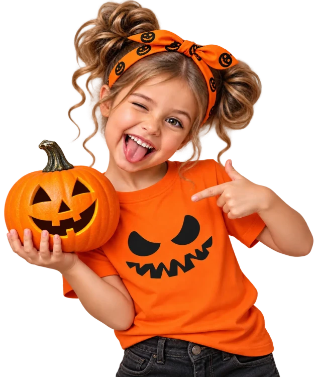 Wesoła dziewczynka z dynią Halloweenową (1).webp