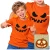Koszulka – w kolorze pomarańczowym – na halloween ze strasznym uśmiechem koszulka – prezent na Dzień Dziecka (4).webp