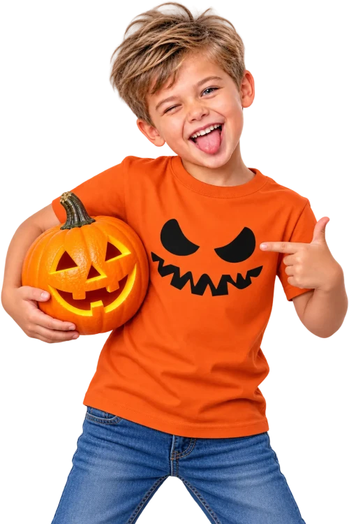 Psotliwy chłopiec z dynią Halloween (1).webp