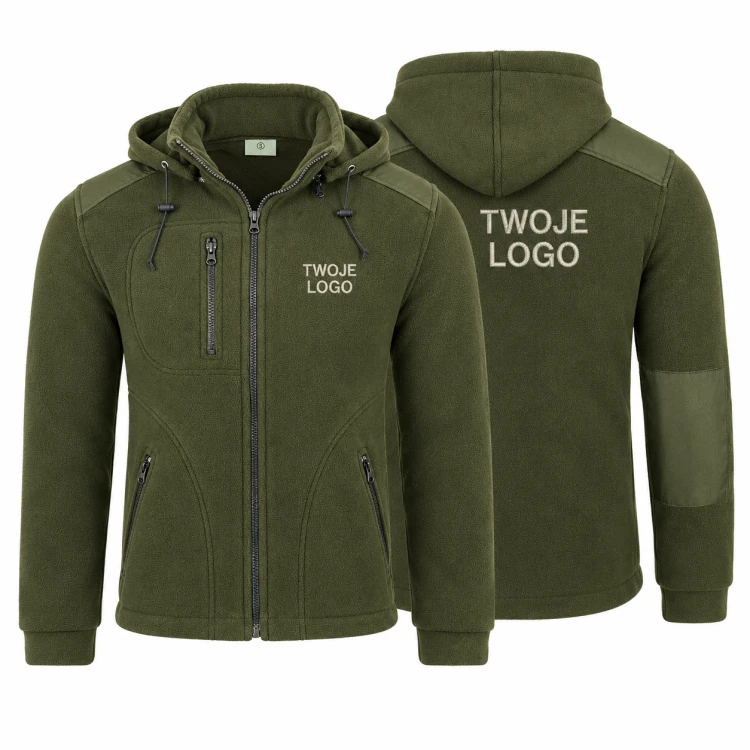 Polar Khaki/Khaki z haftem – przód i tył, wizualizacja logo
