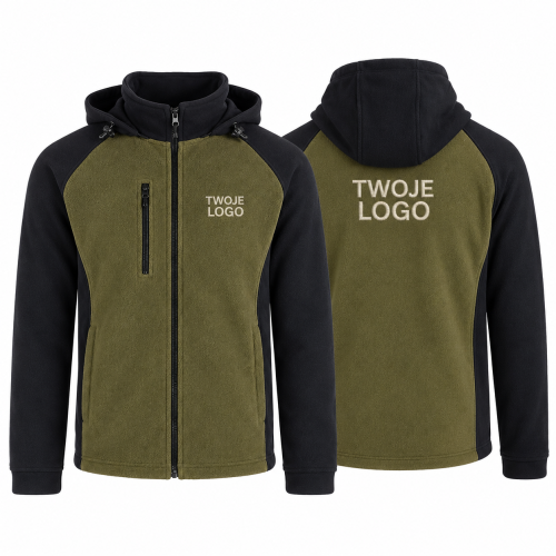 Polar NEOPLUS Khaki/Black z haftem – przód i tył