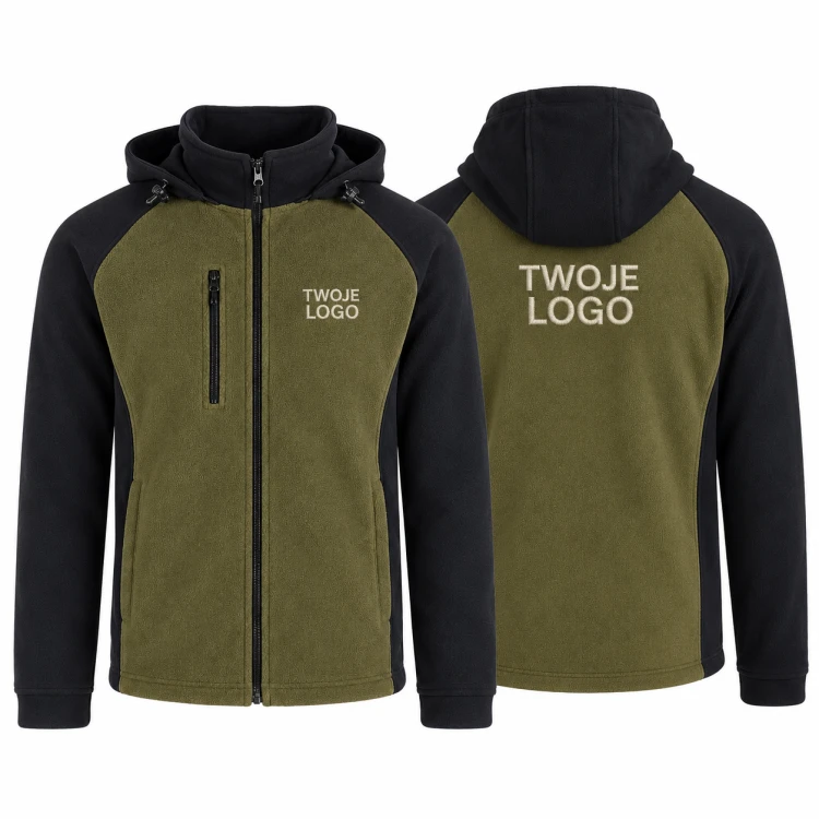 Polar NEOPLUS Khaki/Black z haftem – przód i tył