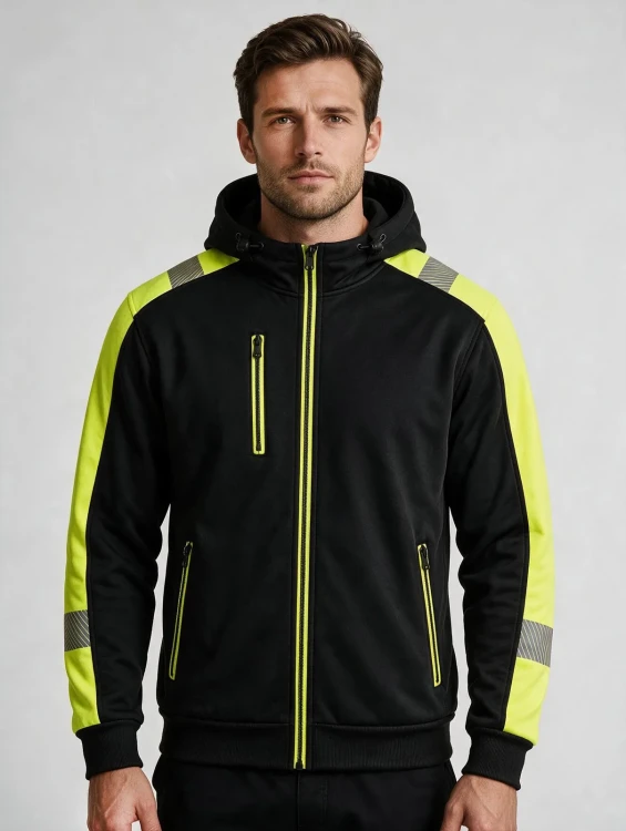 Bluza HV PULSE SWHV500 Black / Gold Fluor – widok na modelu